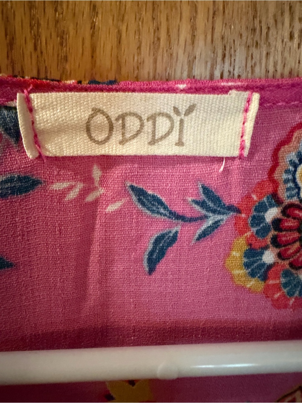ODDY Pink Floral Colorblock Peasant Blouse - Picture 3 of 4